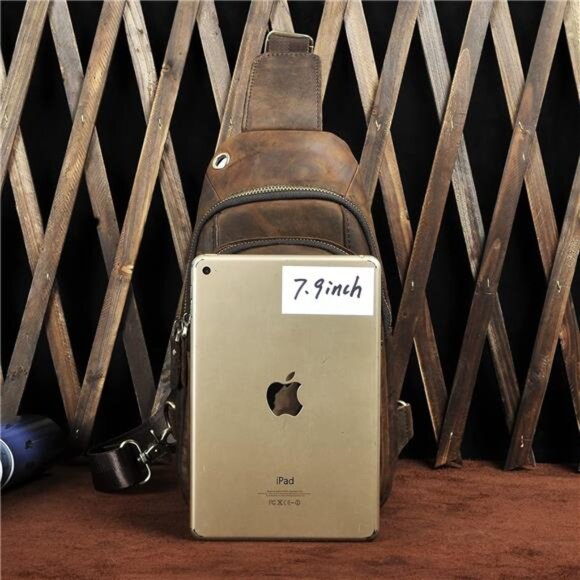 Men Outdoor Casual Travel Hiking Tea Crossbody Chest Sling Bag Rig One Shoulder - Picture 6 of 7